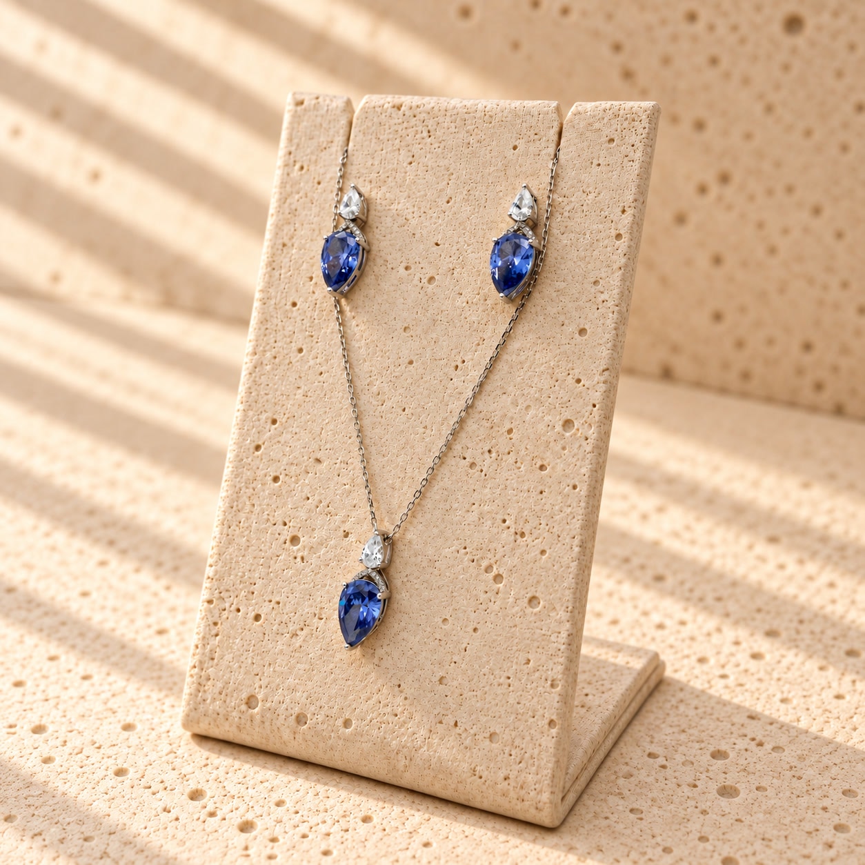 Gargantilha com Pedra Azul em Prata 925