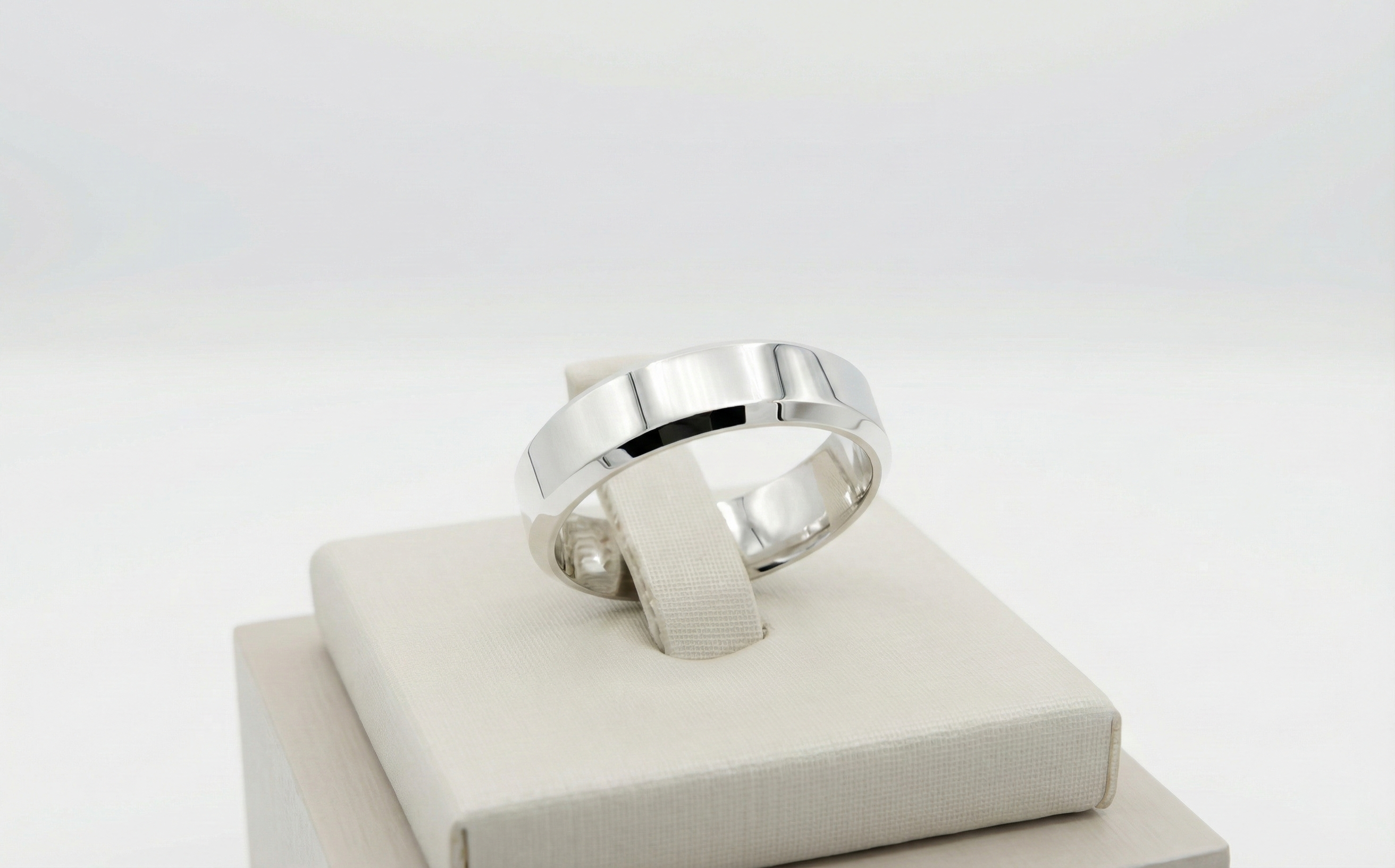 Aliança Prata 925 Borda Biselada